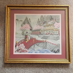 Vintage Chinese Silk Embroidered Tapestry c.1969